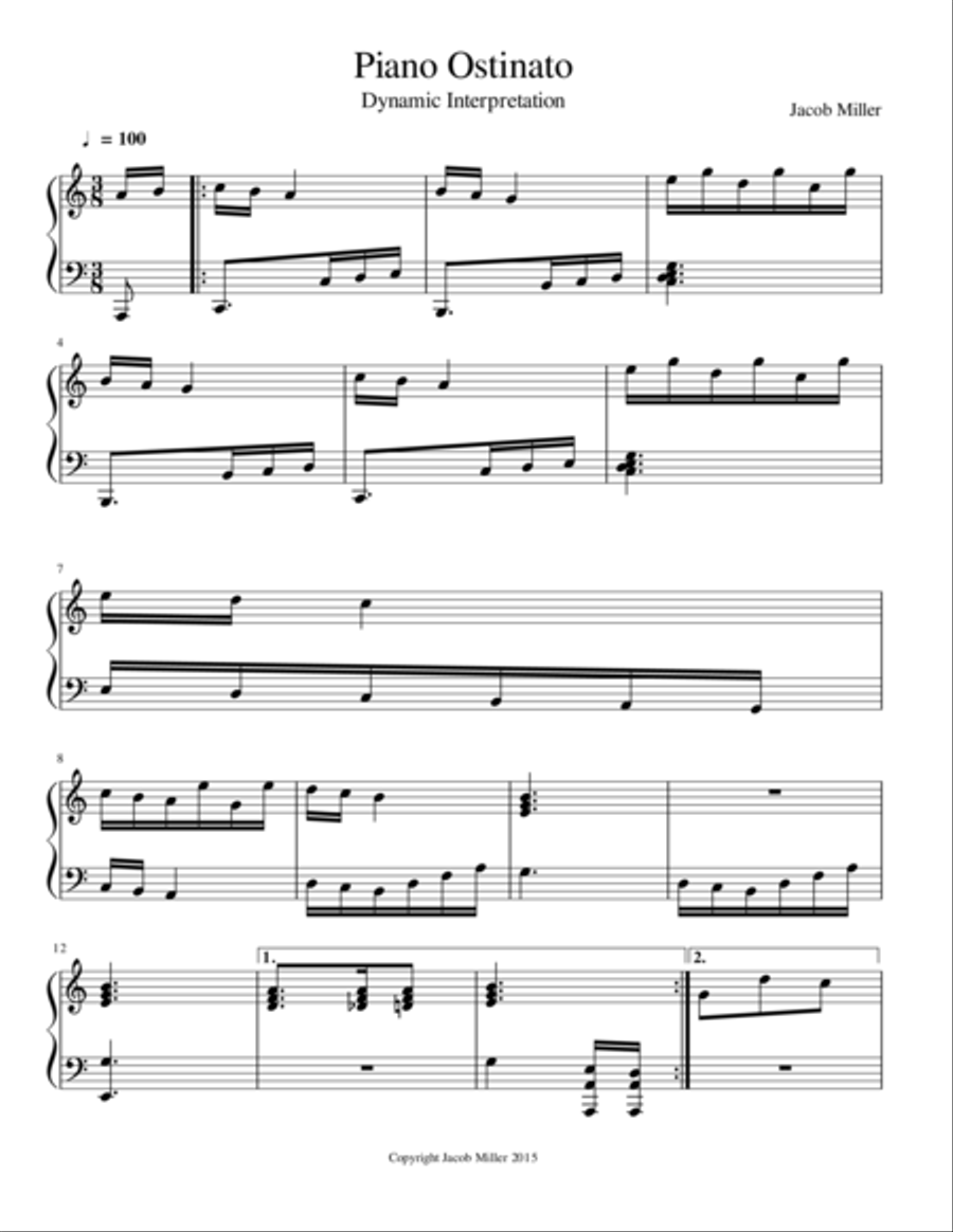 Piano Ostinato Piano Solo scores gallery preview page 1