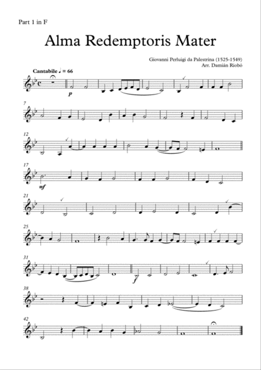 Alma Redemptoris Mater Brass Ensemble scores gallery preview page 4
