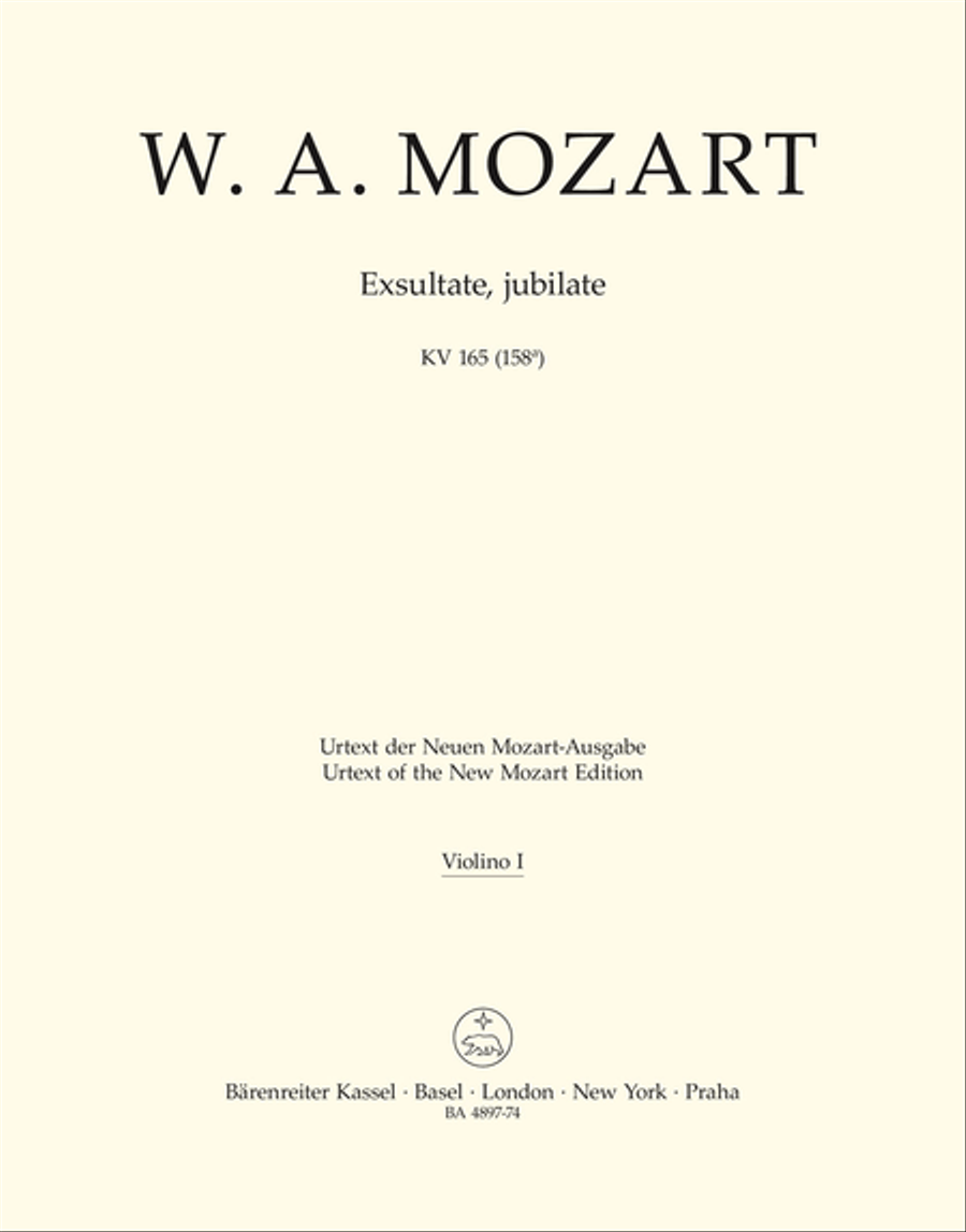 Exsultate, jubilate K. 165 (158a) Violin scores gallery preview page 1