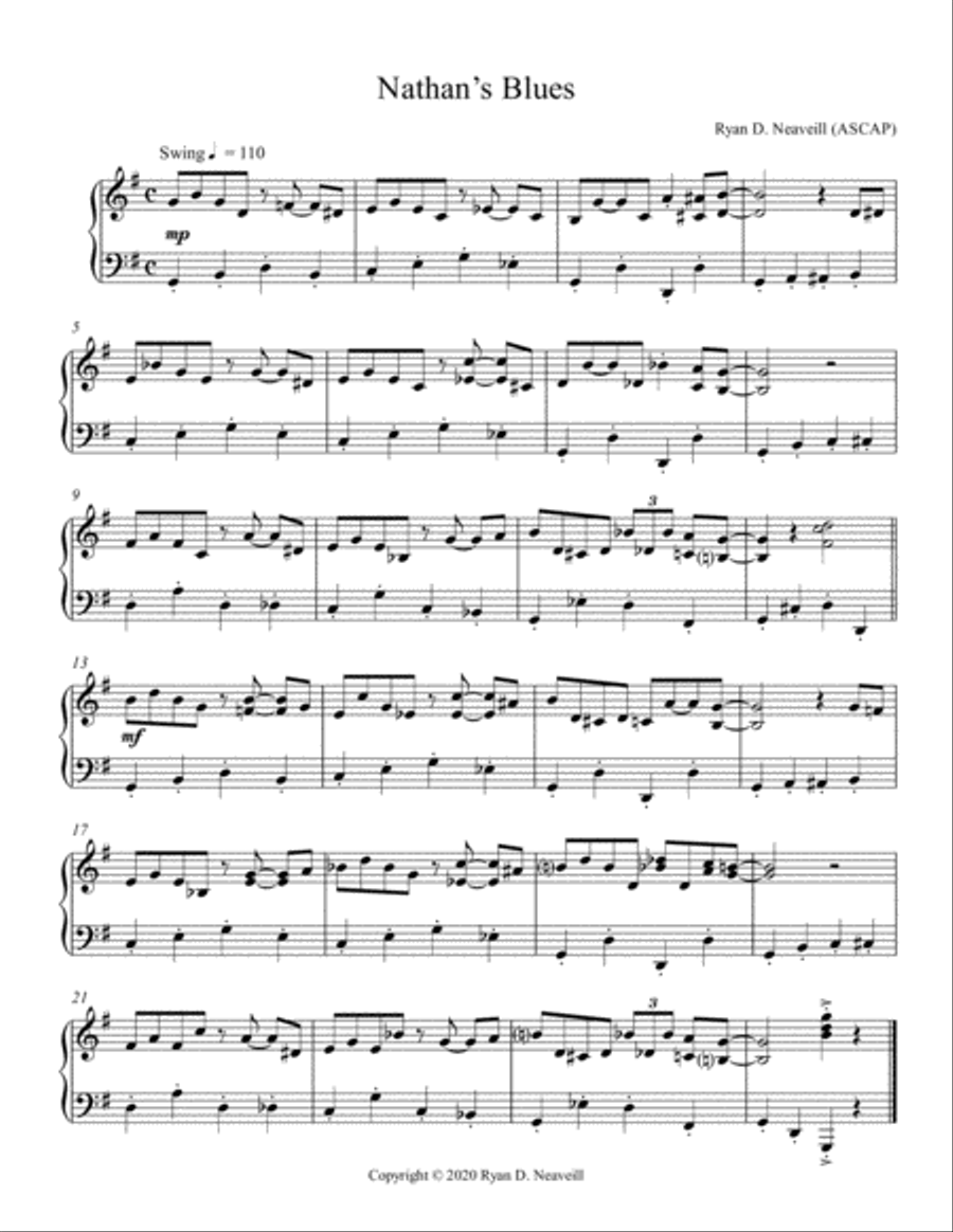Nathan’s Blues Nathan’s Blues Piano Method scores gallery preview page 1