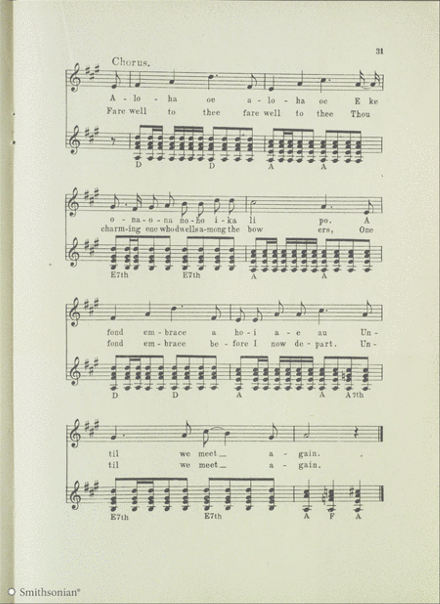 From the Kamiki Ukulele Method: Aloha Oe Voice scores gallery preview page 3
