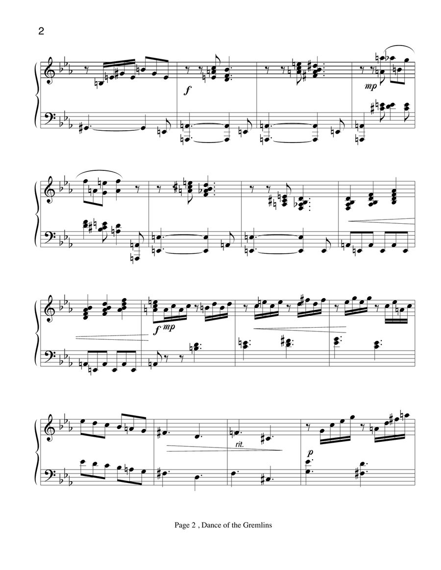 Dance of the Gremlins Dance of the Gremlins Piano Solo scores gallery preview page 2