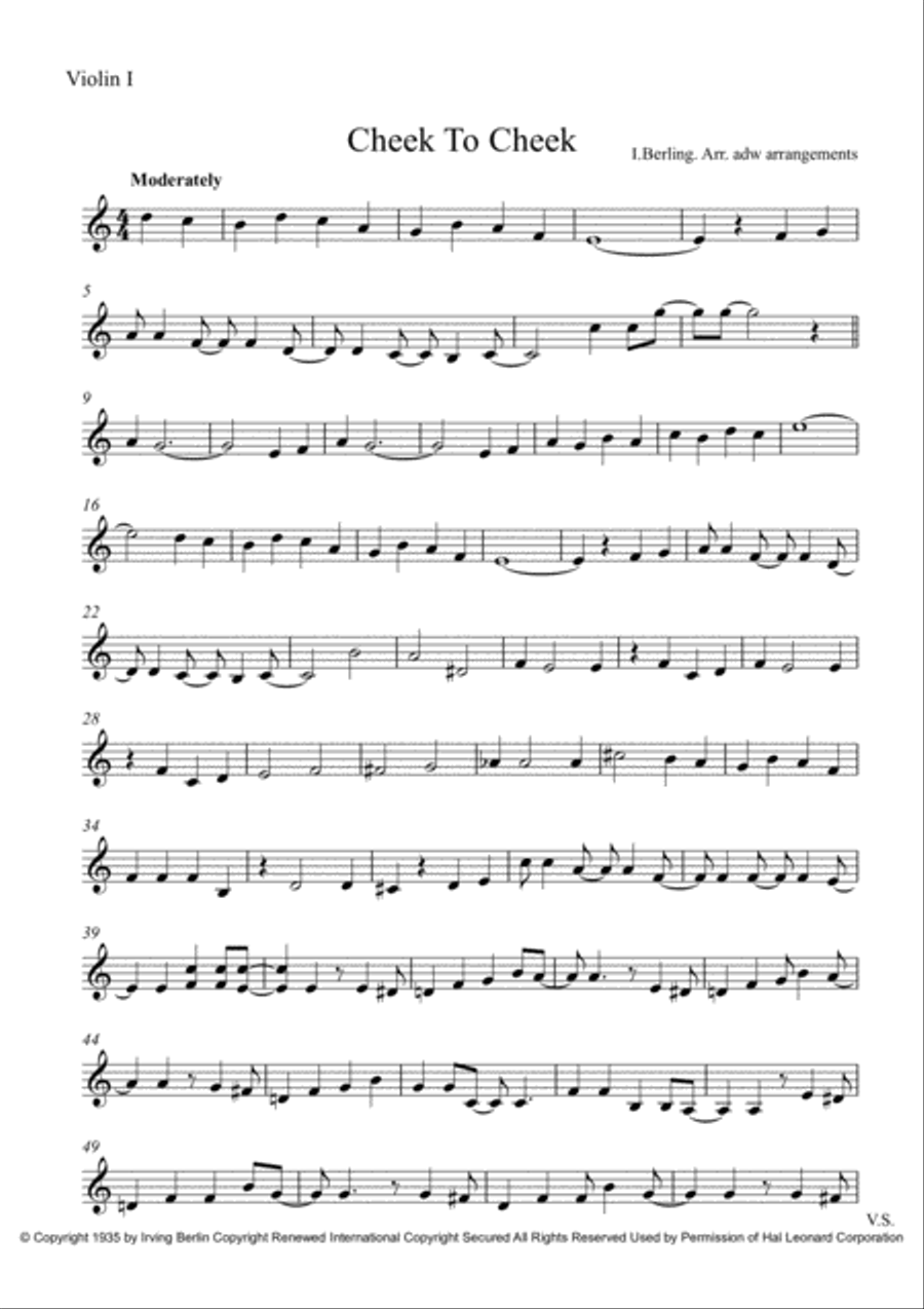 Cheek To Cheek String Quartet scores gallery preview page 6
