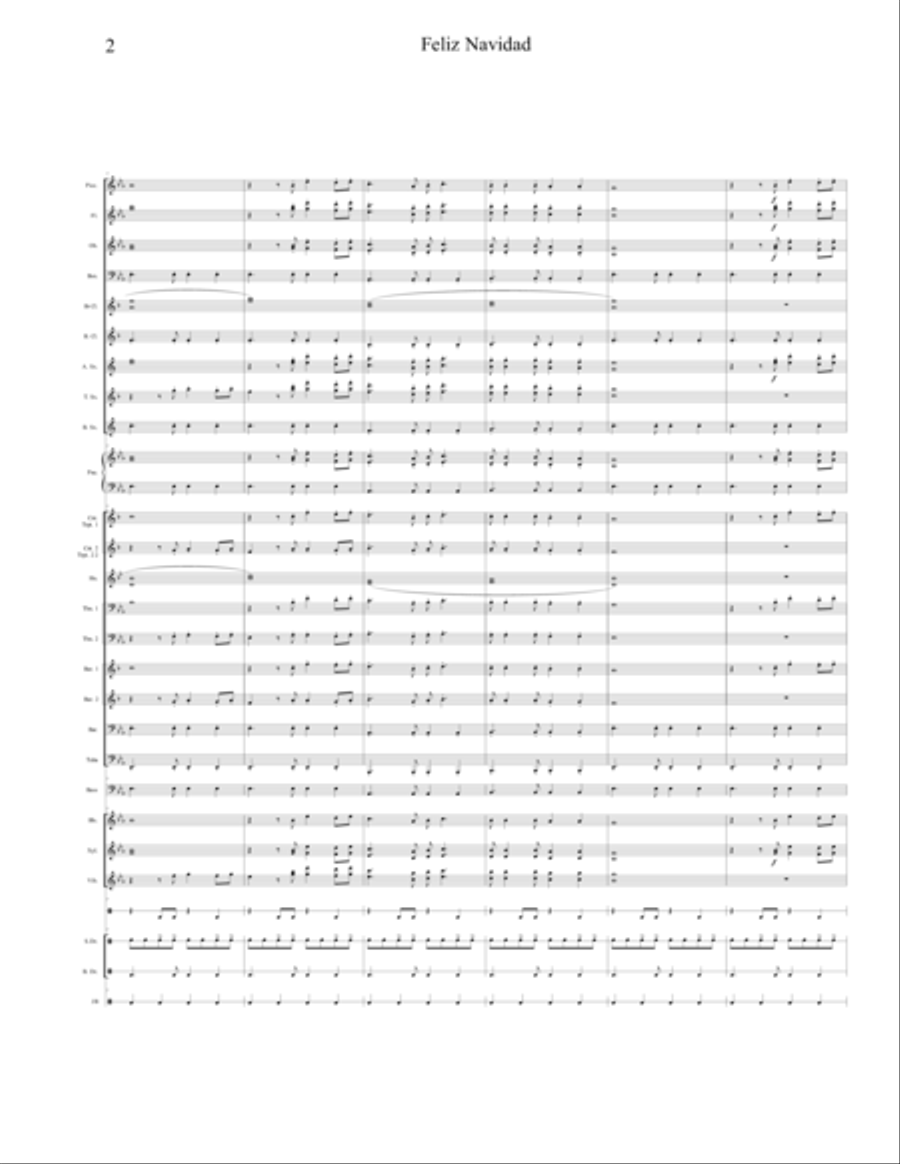 Feliz Navidad Feliz Navidad Concert Band scores gallery preview page 2