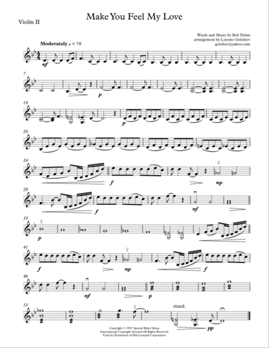 Make You Feel My Love Make You Feel My Love String Quartet scores gallery preview page 2