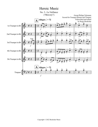 Heroic Music - No. 3. La Vaillance (Bb) (Trumpet Quintet, Timp)