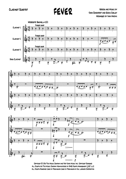 Fever by Peggy Lee Clarinet - Digital Sheet Music