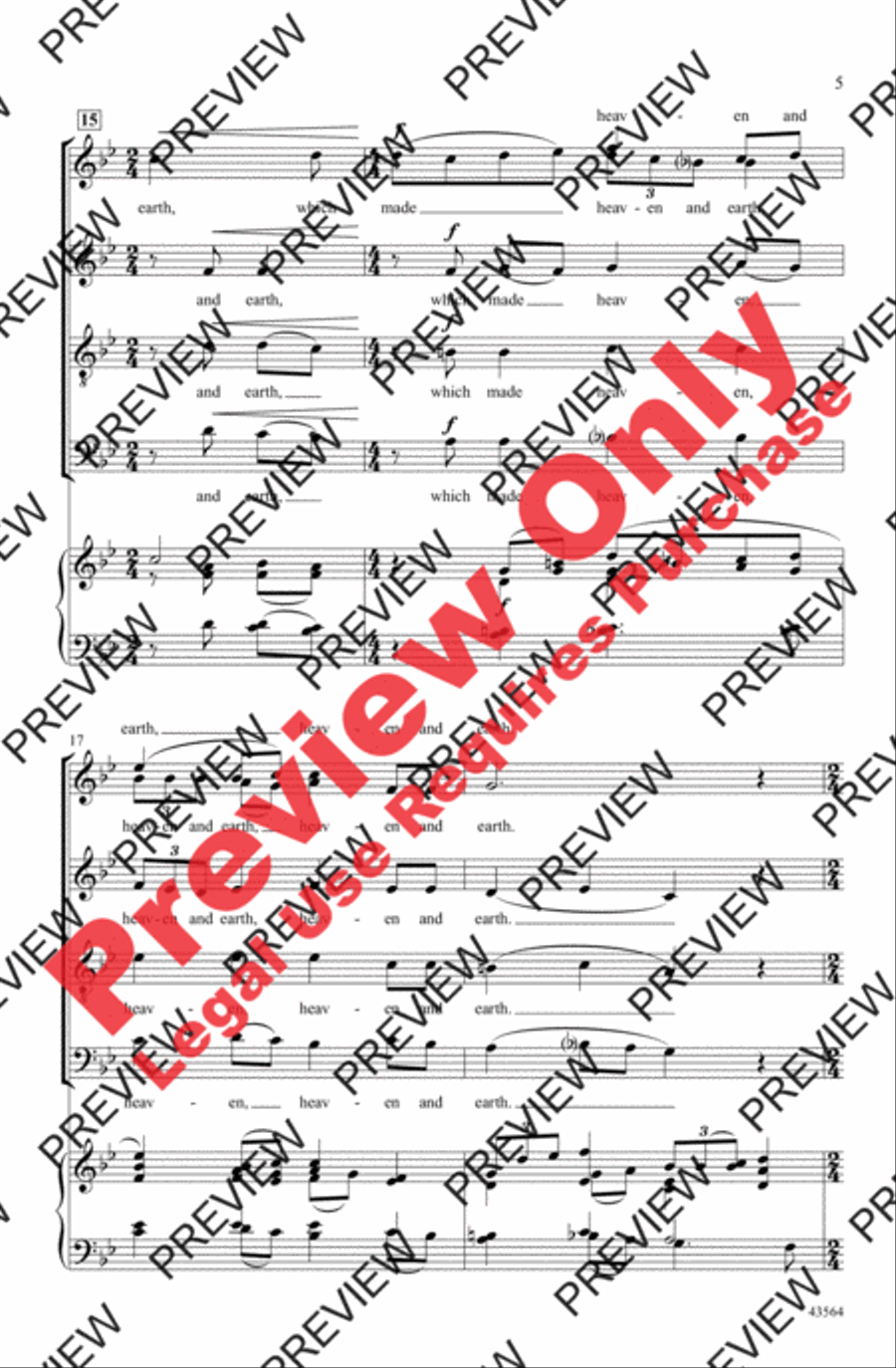 Psalm 121 4-Part scores gallery preview page 5