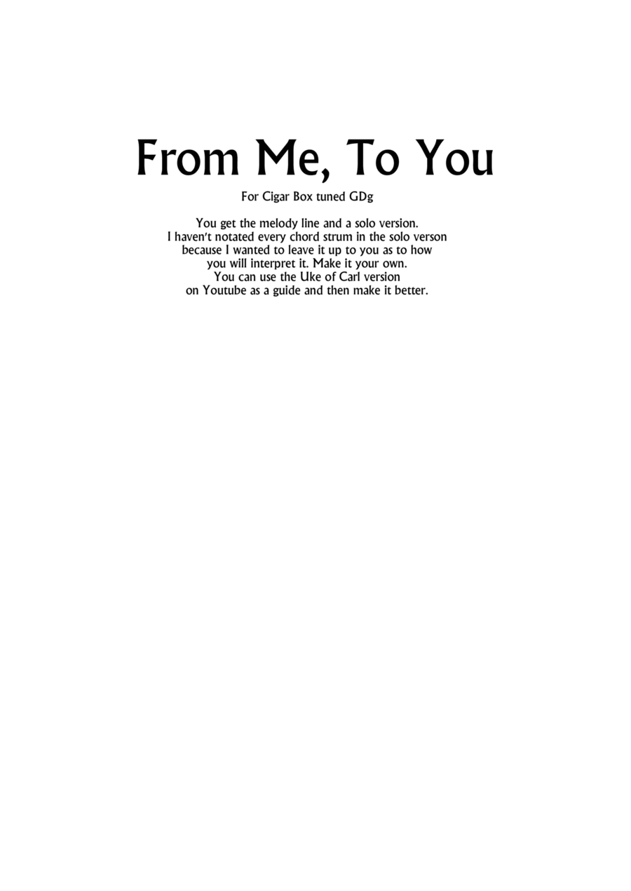 From Me To You Guitar Tablature scores gallery preview page 1
