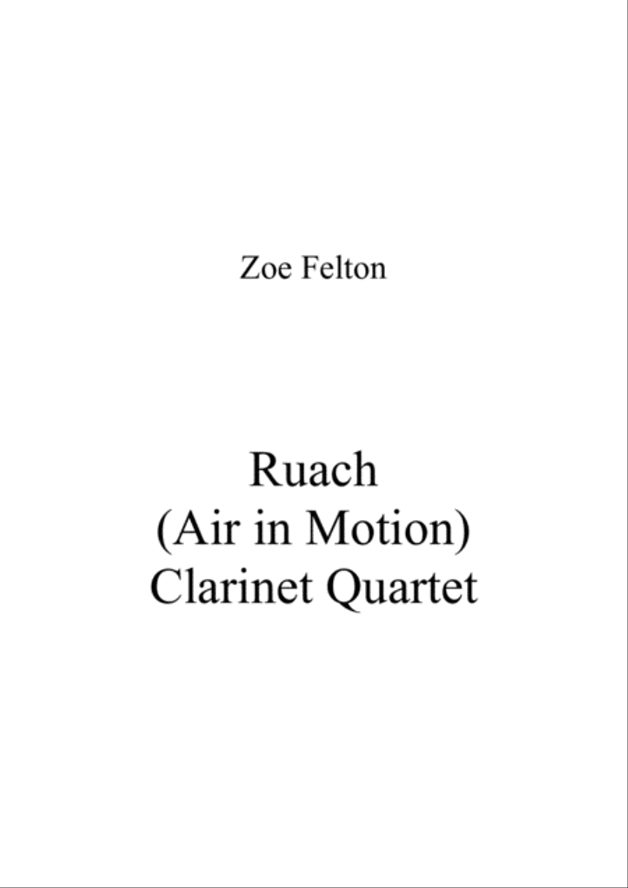 Ruach (Air in Motion) for Clarinet Quartet Clarinet Quartet scores gallery preview page 1