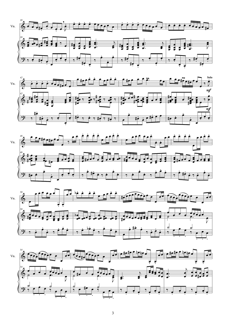 Vivaldi - Violin Concerto No.6 in A minor Rv 356 Op.3 for Violin and Piano Violin Solo scores gallery preview page 3