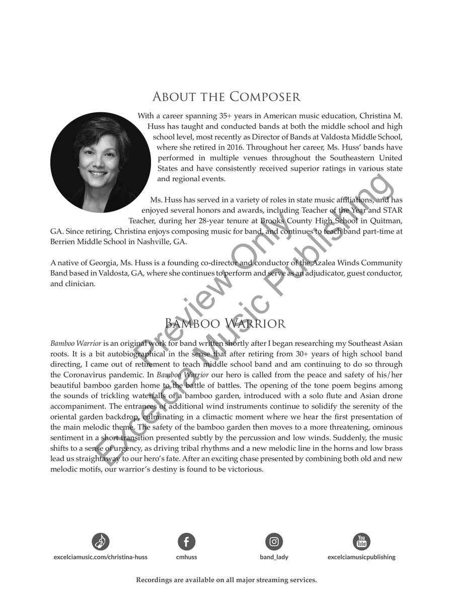 Bamboo Warrior (Score) Concert Band scores gallery preview page 3