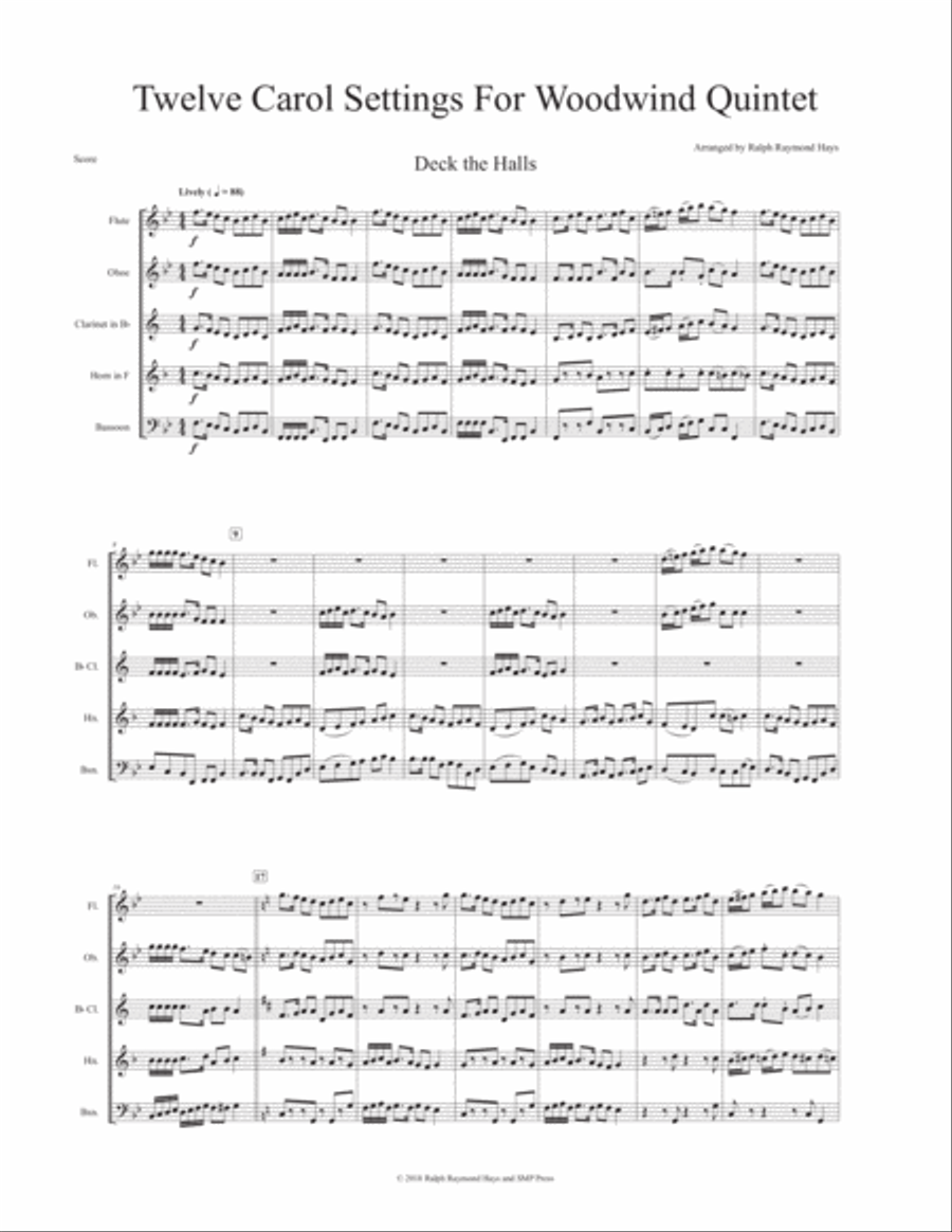 JOYFUL CHRISTMAS: Twelve Carol Settings for Woodwind Quintet Woodwind Quintet scores gallery preview page 2