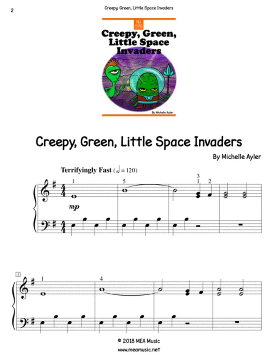 Creepy, Green, Little Space Invaders image number null