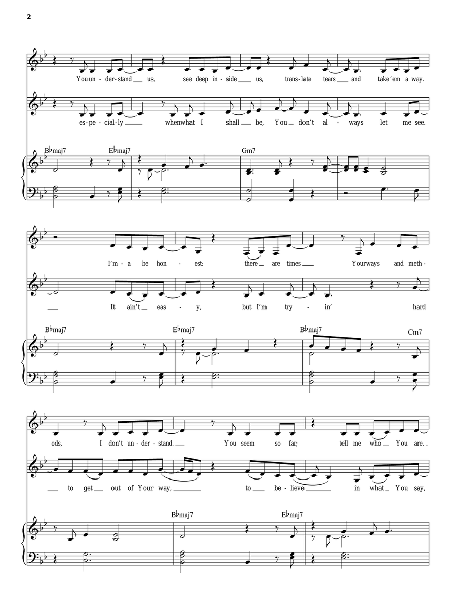 Hide Me Piano, Vocal scores gallery preview page 2