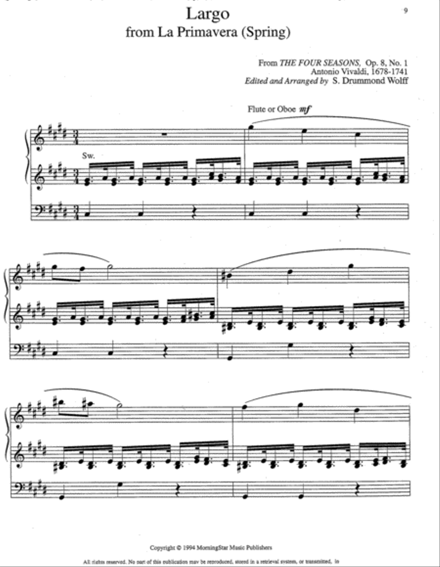 Music from The Four Seasons, Set 2 - Winter/Spring Organ scores gallery preview page 6