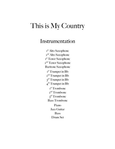 This is My Country (Full Score)