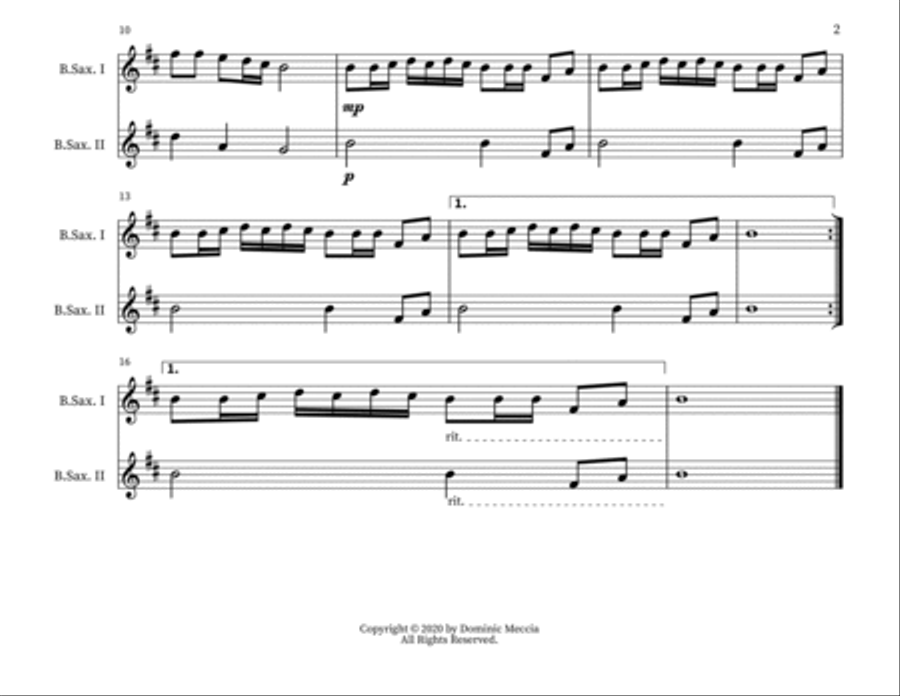 Zum Gali Gali Woodwind Duet scores gallery preview page 2