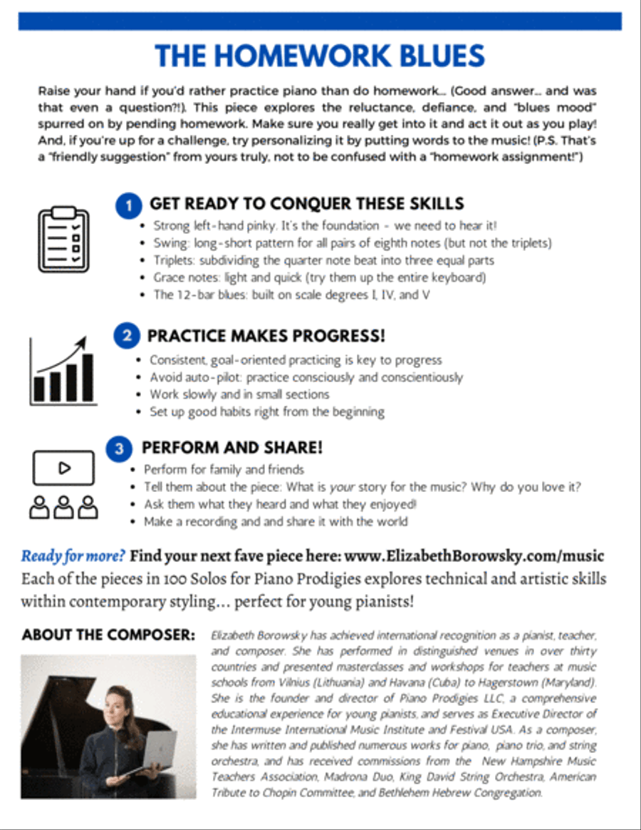 The Homework Blues Easy Piano scores gallery preview page 2