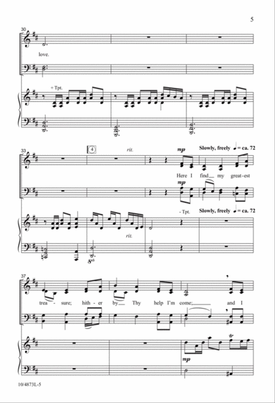 Tune My Heart to Sing Thy Grace 4-Part scores gallery preview page 5
