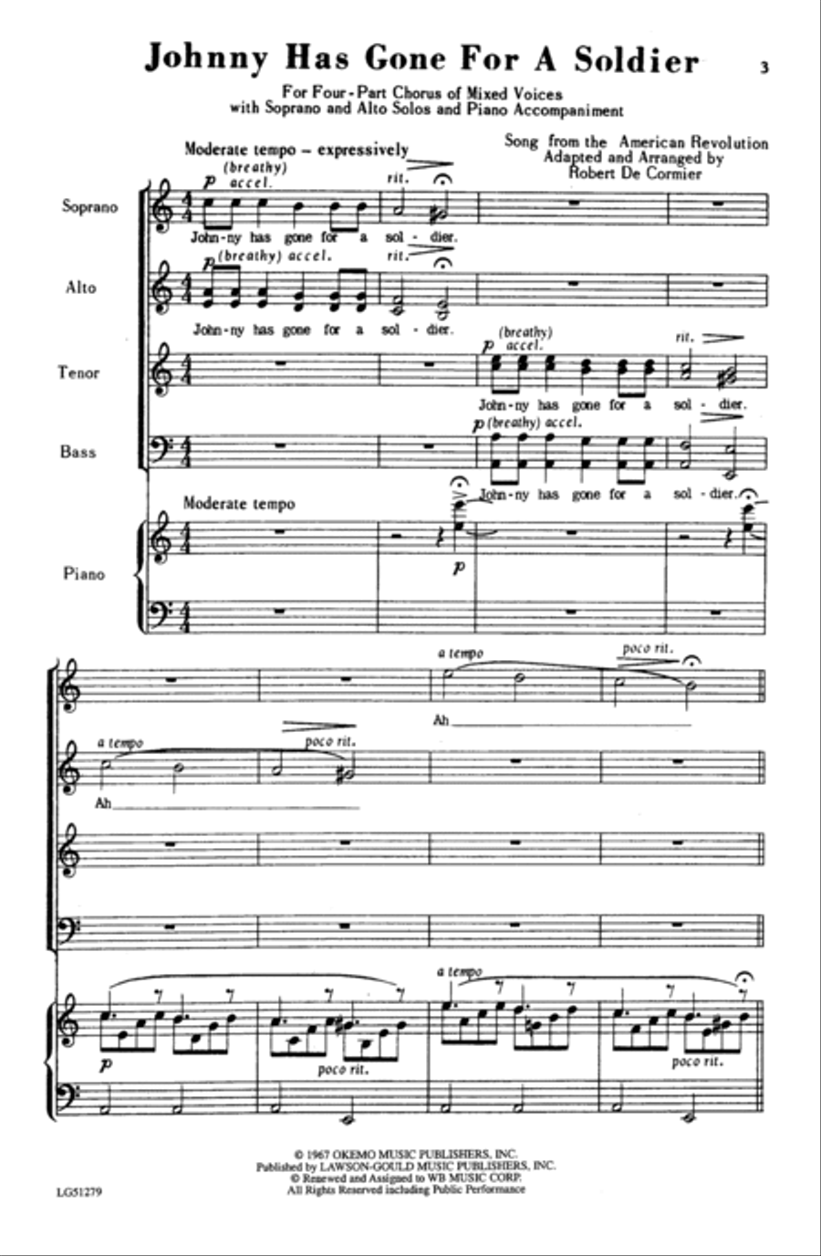 Johnny Has Gone for a Soldier 4-Part scores gallery preview page 9