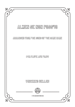 Book cover for Bellini-Almen se non poss'io,for Flute and Piano