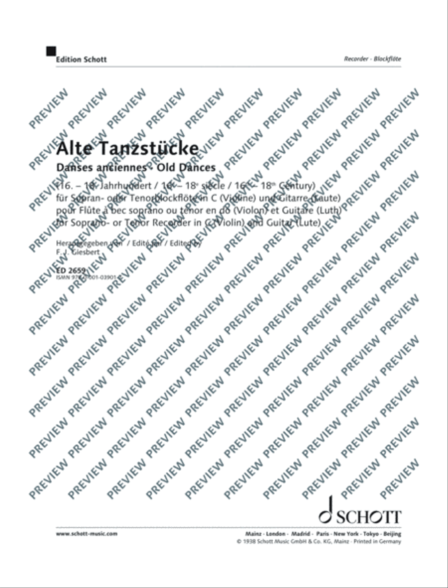 Alte Tanzstücke Alte Tanzstücke Recorder scores gallery preview page 2
