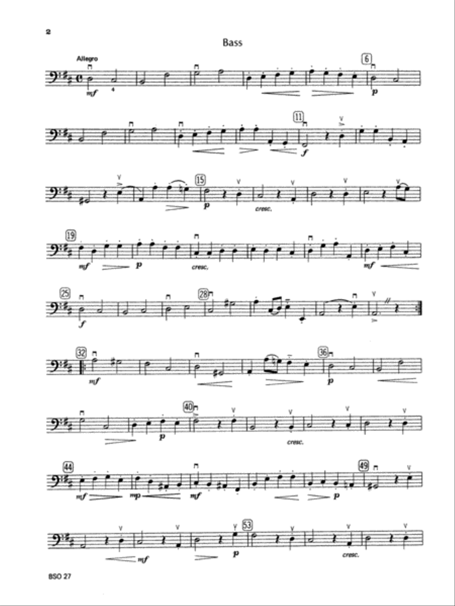 Chamber Suite in D: String Bass String Orchestra scores gallery preview page 2