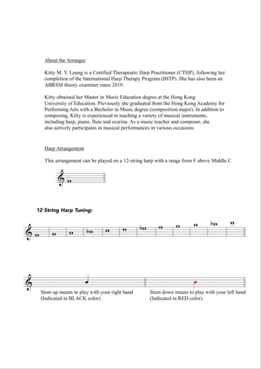 Forrest Gump - Main Title (feather Theme) Harp scores gallery preview page 2
