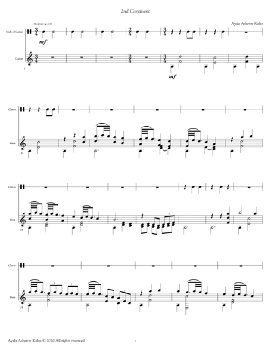 The Traveler - Solo Guitar piece in three movements Classical Guitar scores gallery preview page 5