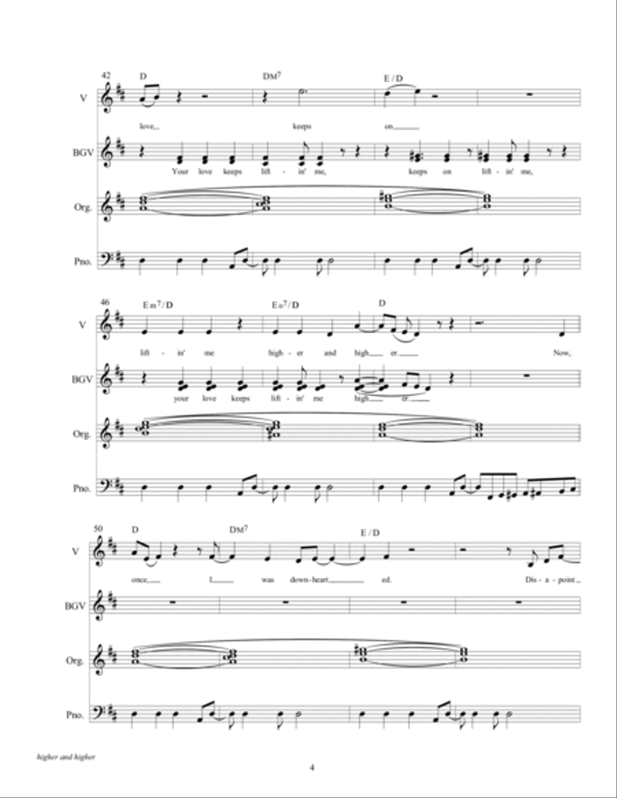 (your Love Has Lifted Me) Higher And Higher Piano scores gallery preview page 6
