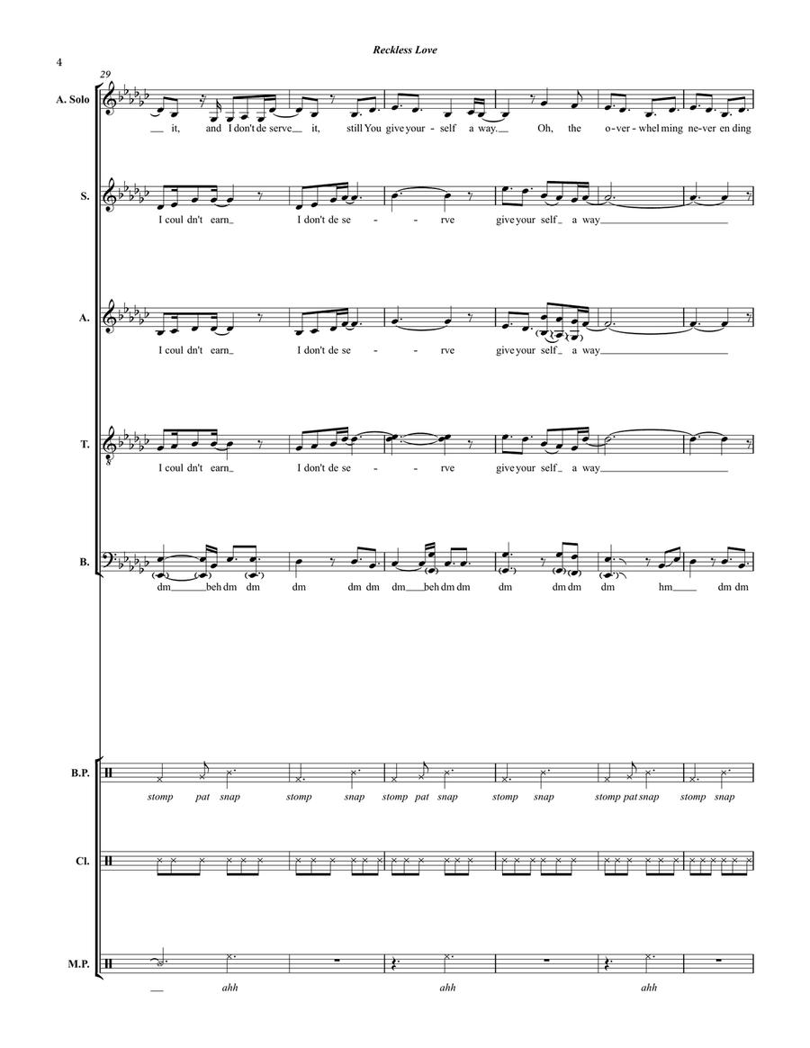 Reckless Love 4-Part scores gallery preview page 4
