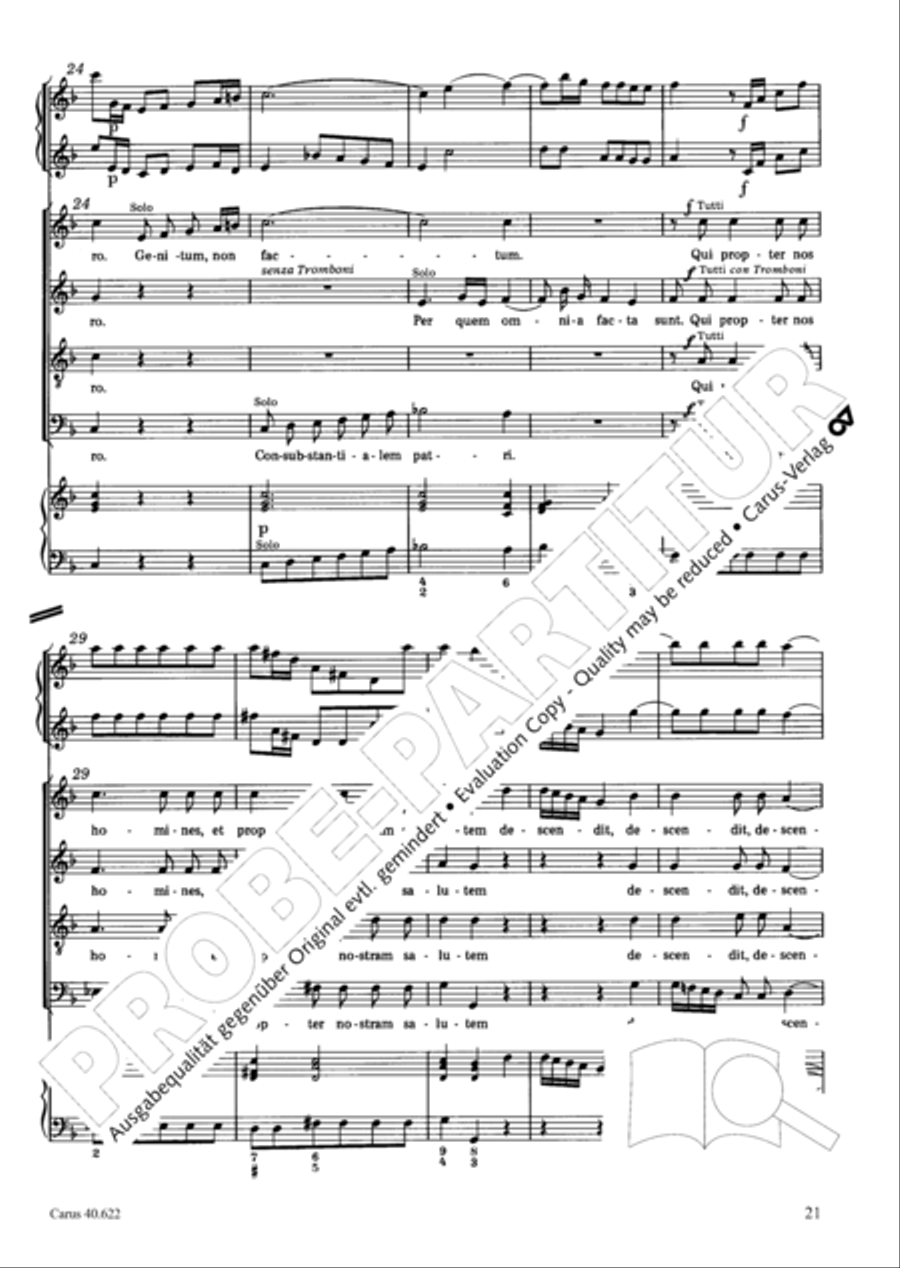 Missa brevis in D minor 4-Part scores gallery preview page 22