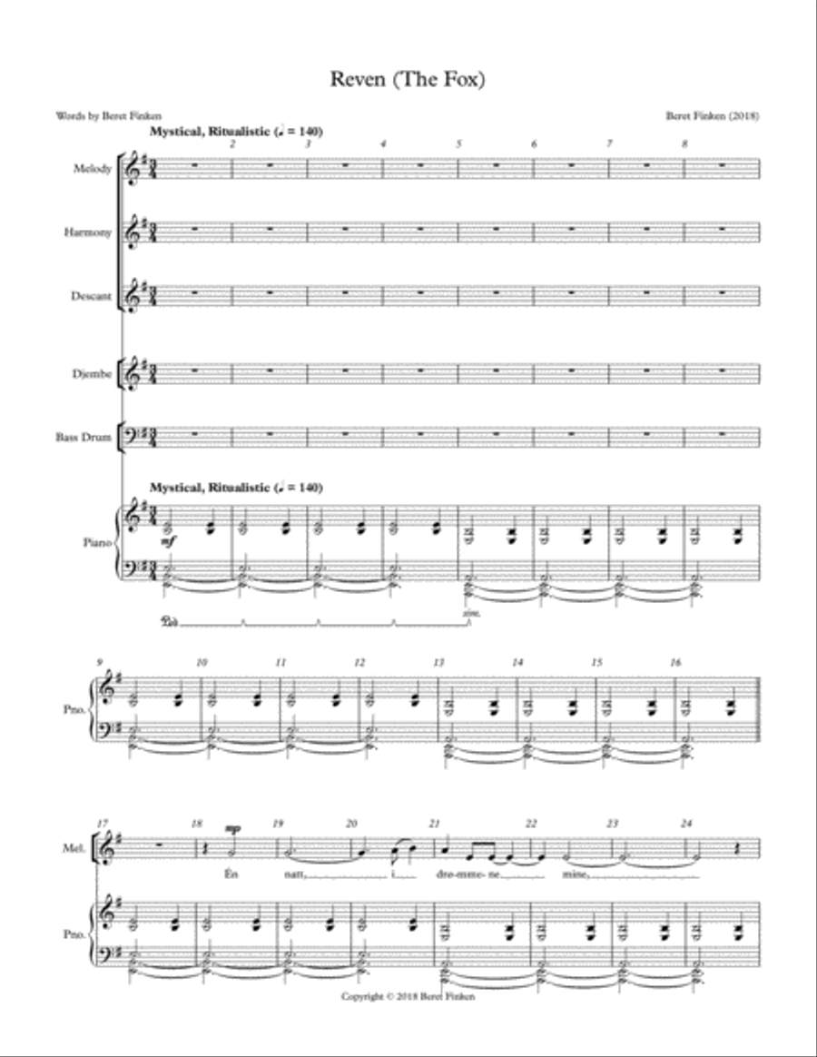 Reven (The Fox) Choir scores gallery preview page 1