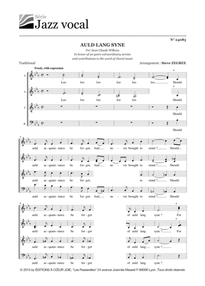 Auld Lang Syne - SATB - Zegree