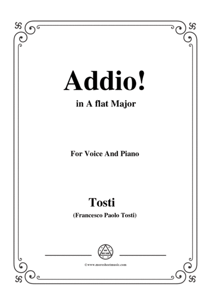 Tosti-Addio! In A flat Major,for Voice and Piano image number null