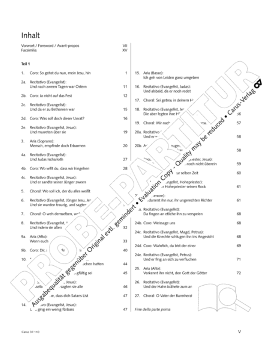 Markuspassion. Werkausgabe Reihe 1, Bd. 7 (Homilius) 4-Part scores gallery preview page 3