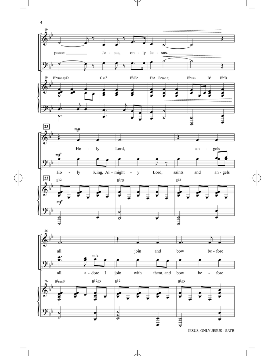 Jesus, Only Jesus Jesus, Only Jesus 4-Part scores gallery preview page 3