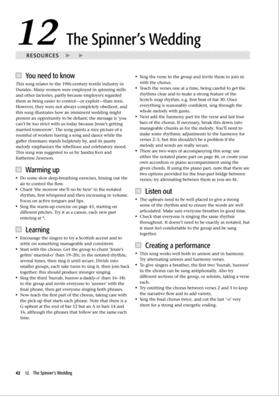 Folk Voiceworks Unison Choir scores gallery preview page 9