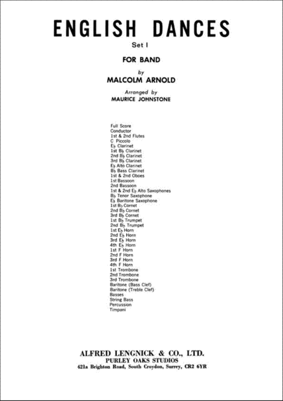 English Dances Set 1 Concert Band scores gallery preview page 2
