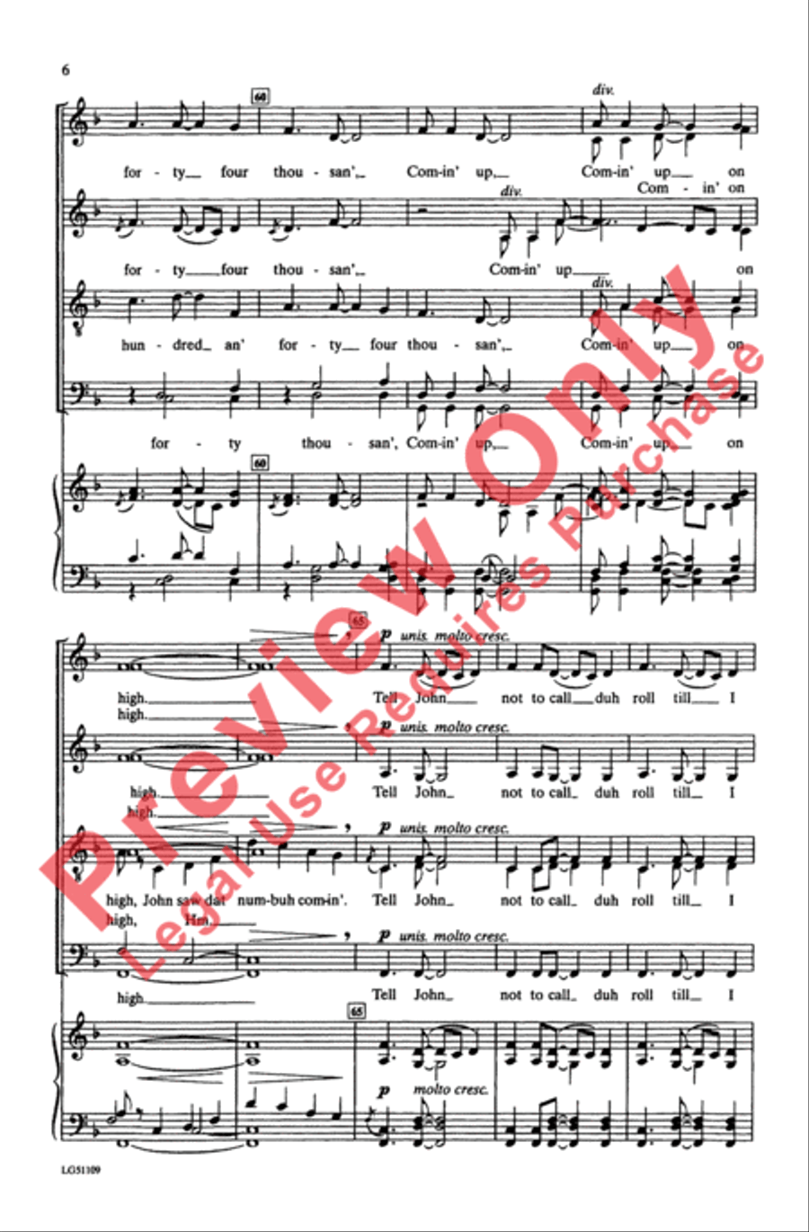 John Saw Duh Numbuh 4-Part scores gallery preview page 6