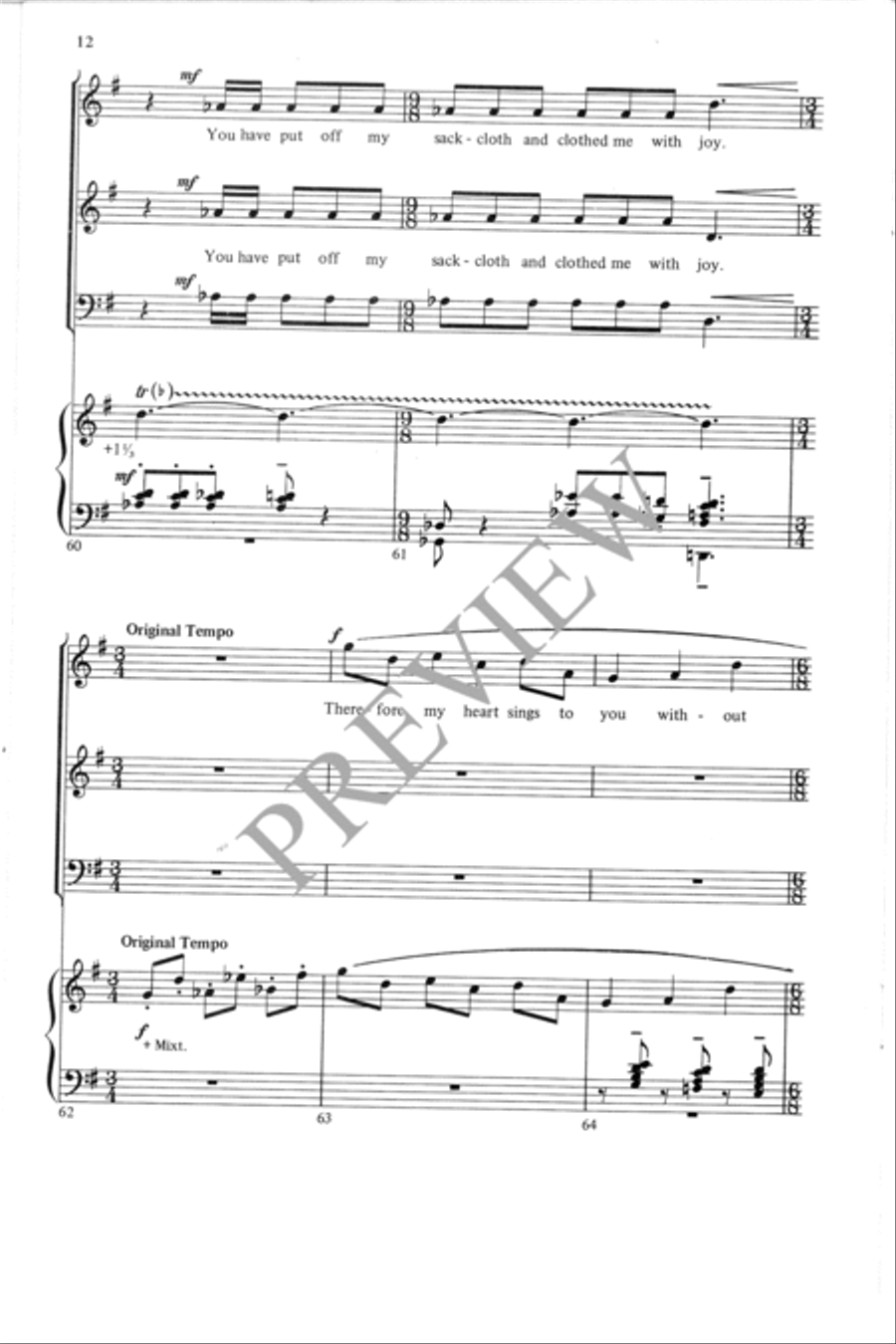 I Will Exalt You, O Lord I Will Exalt You, O Lord 4-Part scores gallery preview page 13