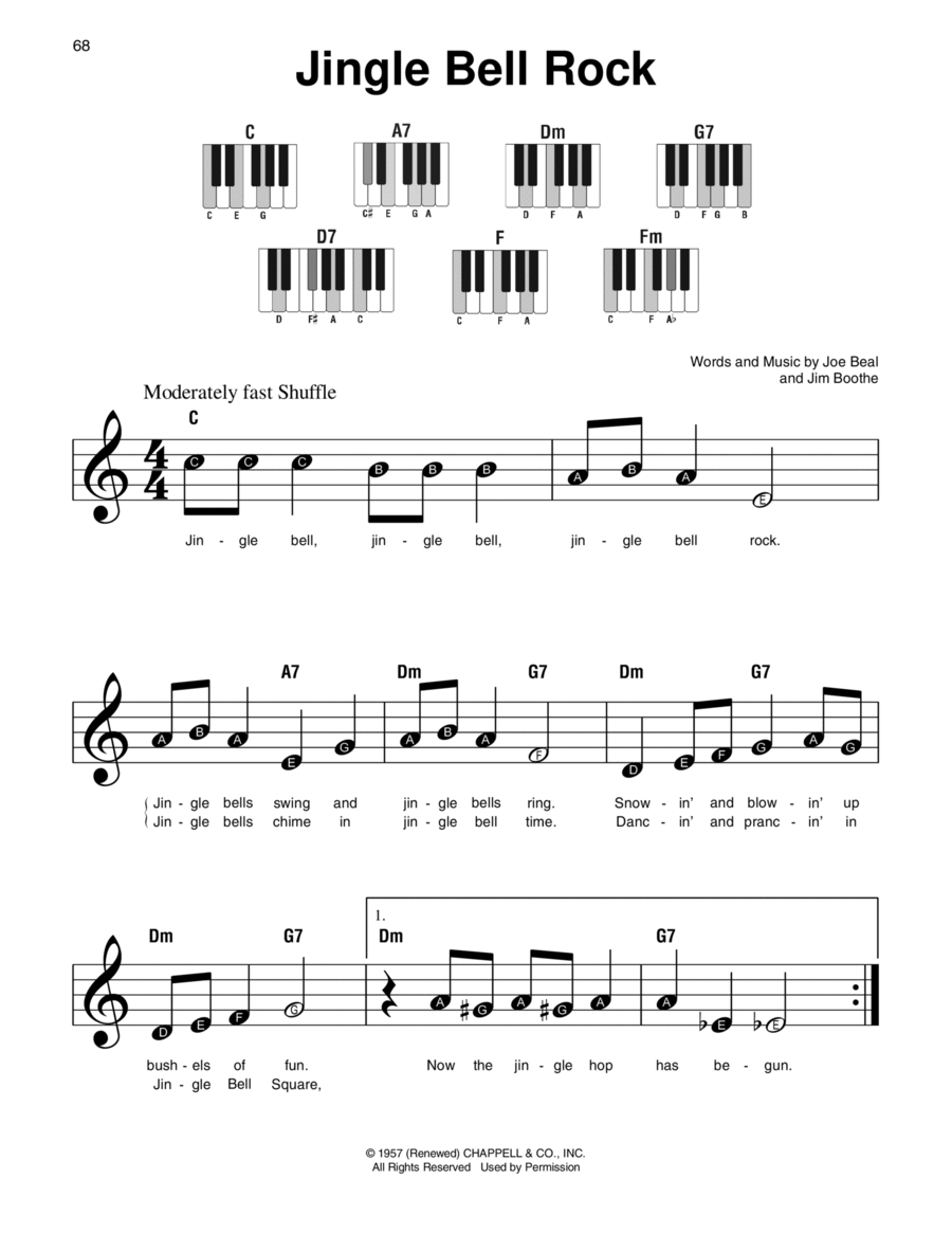 Jingle Bell Rock Easy Piano scores gallery preview page 1