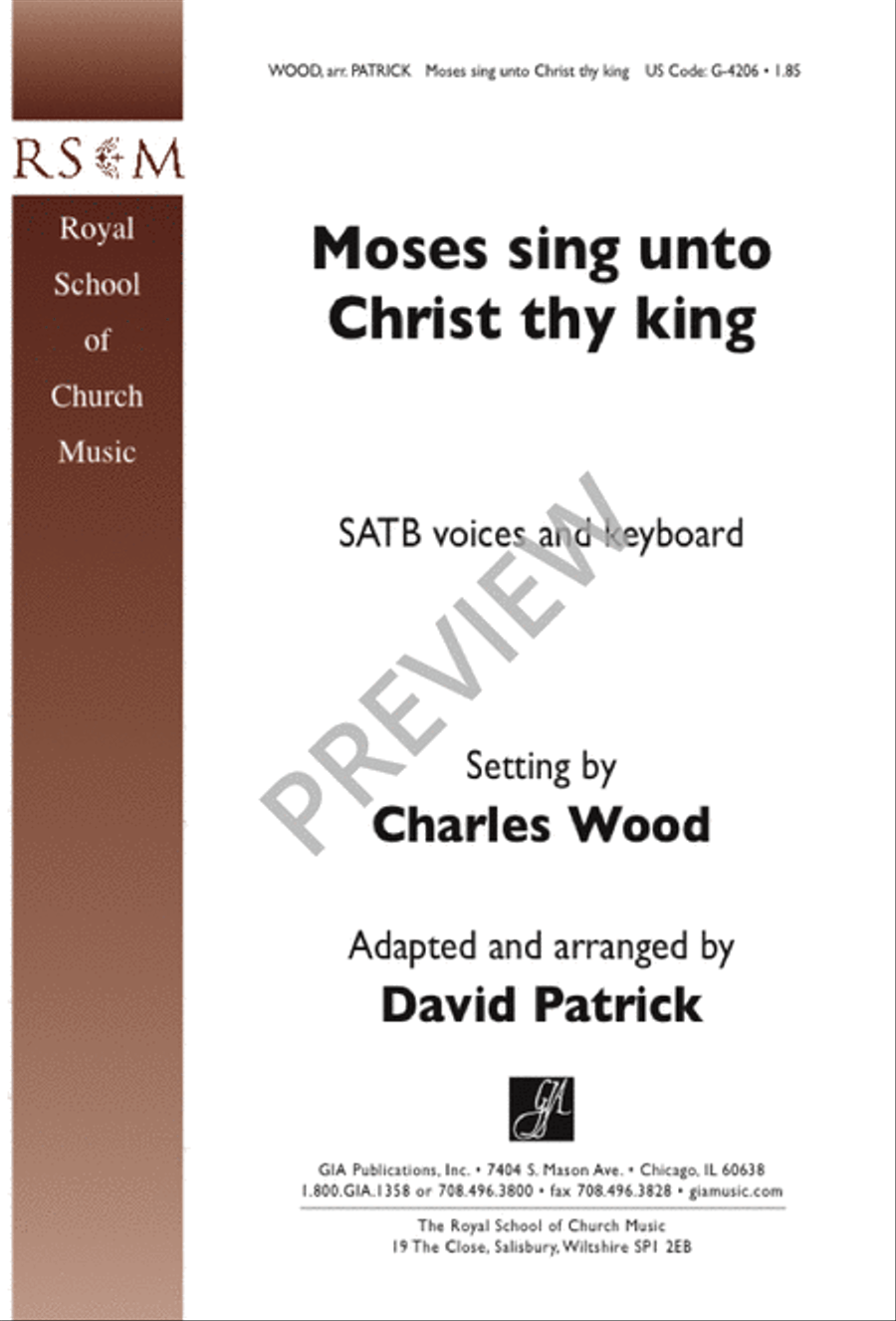 Moses Sing unto Christ the King 4-Part scores gallery preview page 2