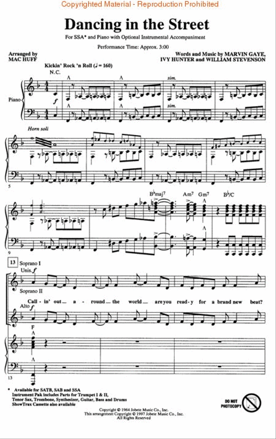Dancing in the Street SSA scores gallery preview page 2