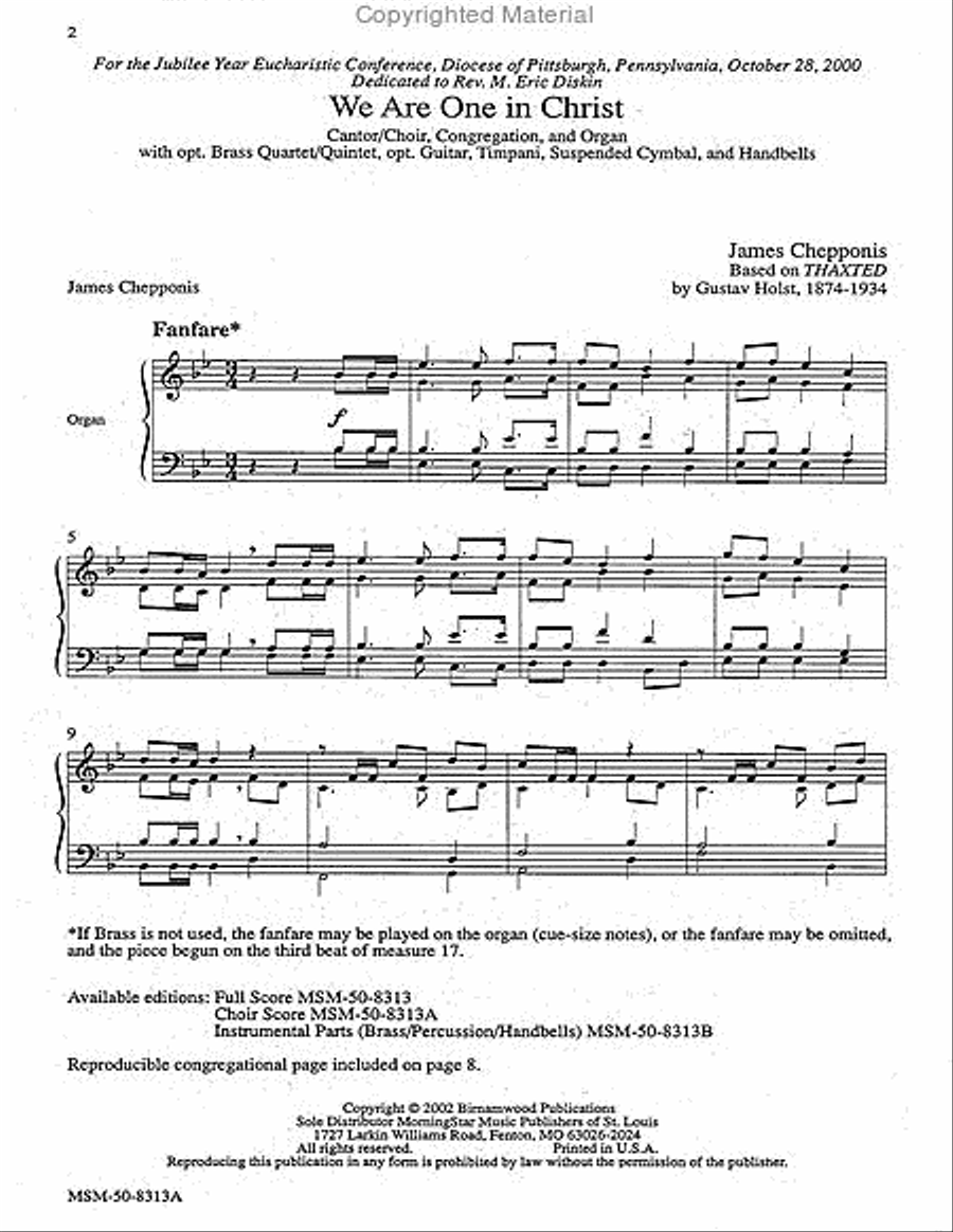We Are One in Christ 4-Part scores gallery preview page 2