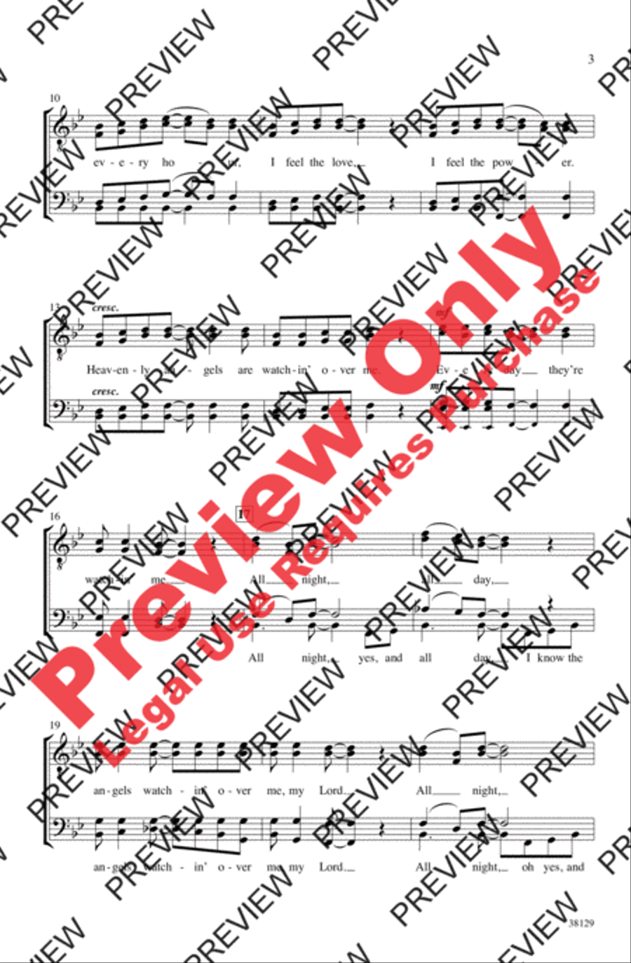 Watchin' Over Me Men's Choir scores gallery preview page 3