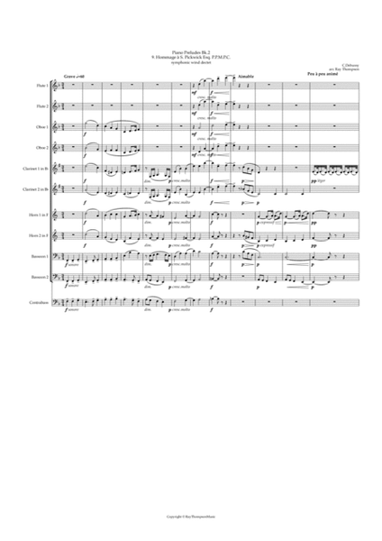 Debussy: Piano Preludes Bk.2 No 9 "Hommage à S. Pickwick Esq. P.P.M.P.C." - symphonic wind dectet image number null