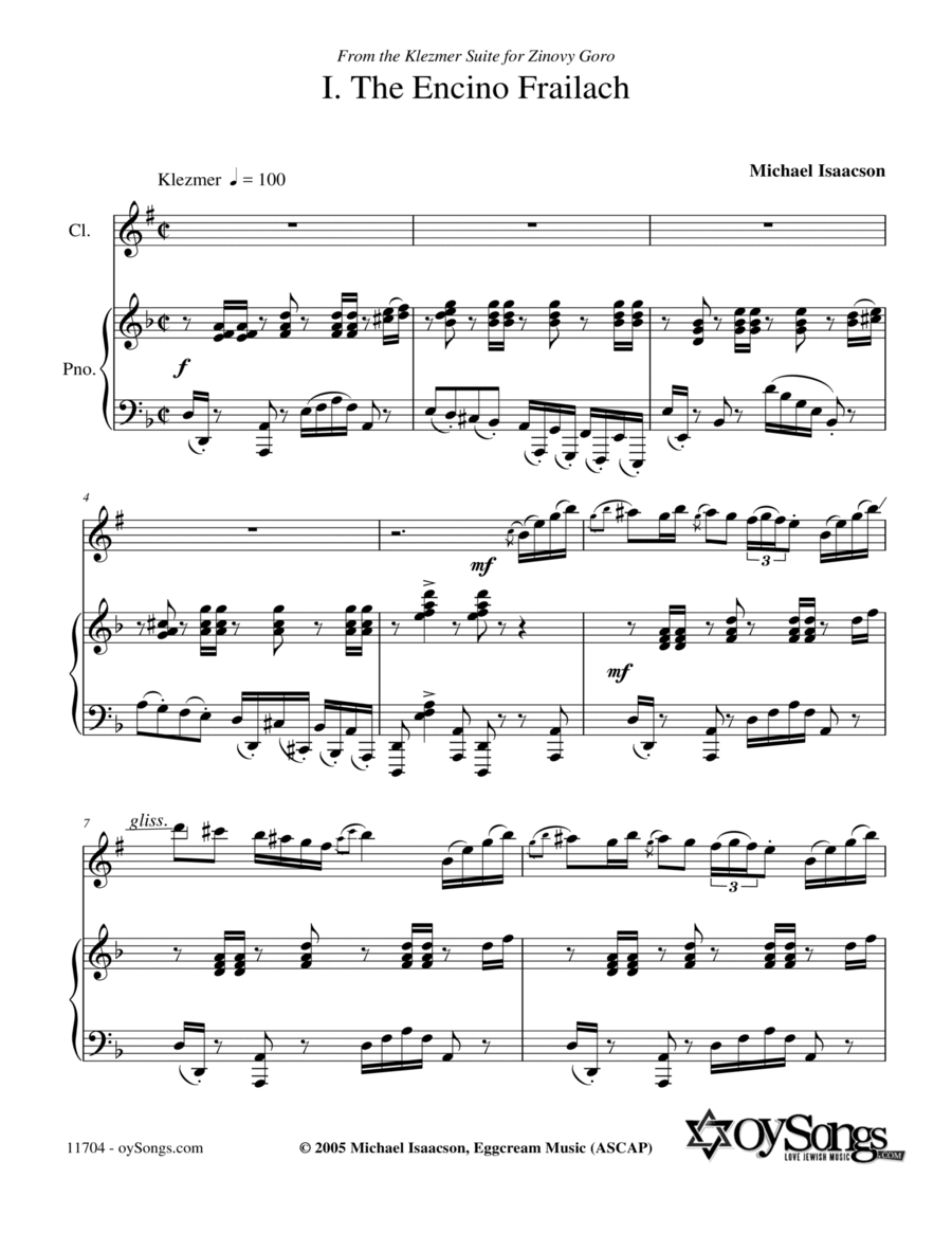 Encino Frailach Piano scores gallery preview page 1