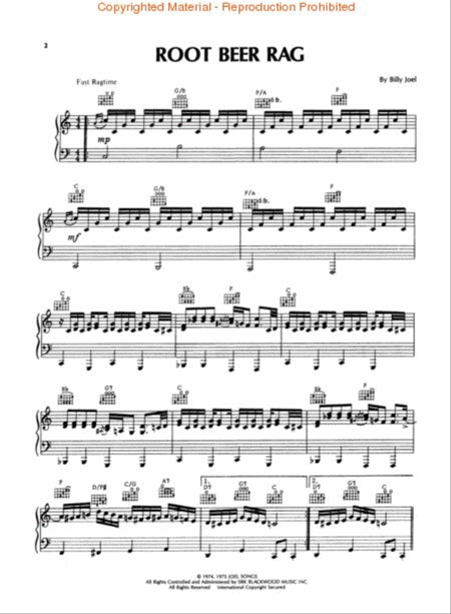 Root Beer Rag Root Beer Rag Piano, Vocal, Guitar scores gallery preview page 2